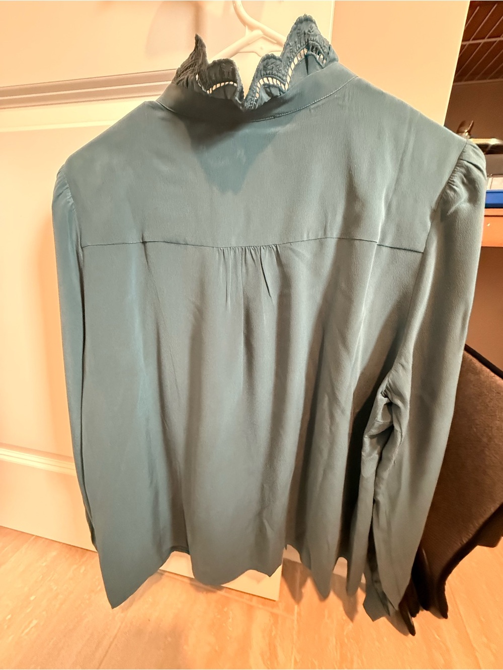 Sezane Chlo Blue Storm Blouse - Picture 3 of 3